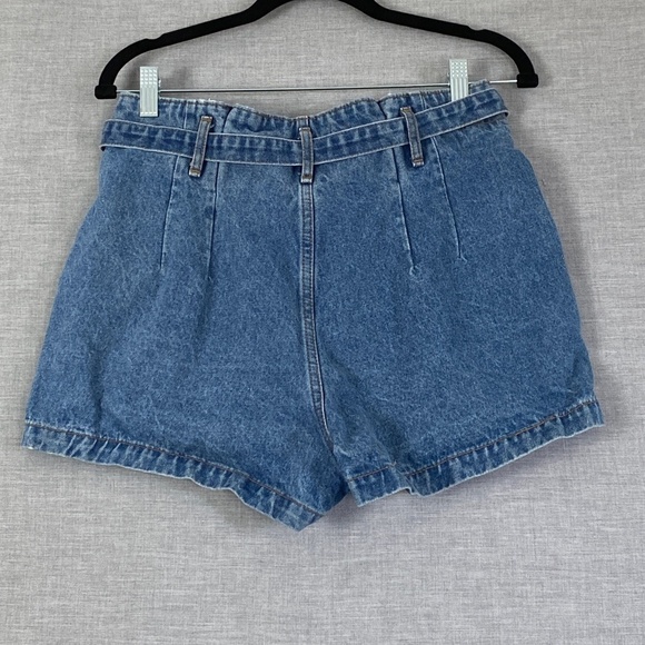 Abercrombie & Fitch Denim Shorts Womens 8 Natural Rise Button Fly Belted Waist - Picture 2 of 12